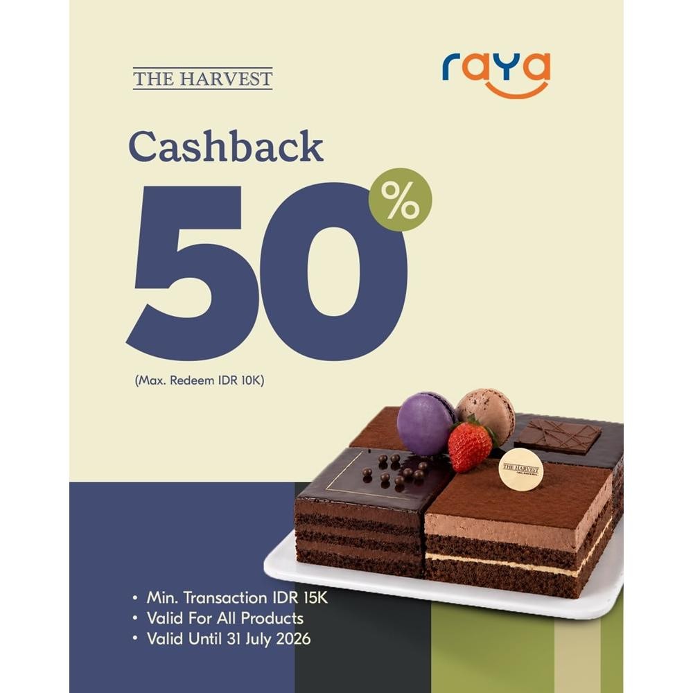 Cashback Hingga 50% (Raya)