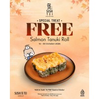 Promo Free Salmon Tanuki Roll Sushi